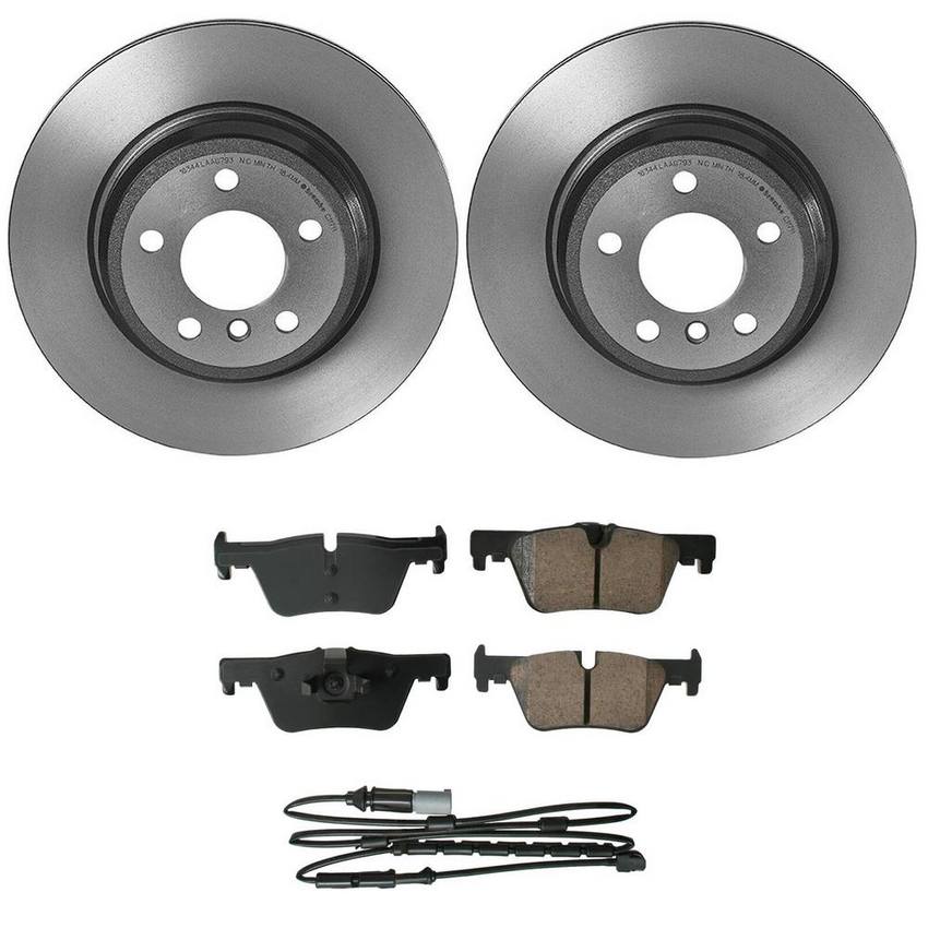 BMW Disc Brake Pad and Rotor Kit - Rear (330mm) (Ceramic) (EURO) 34216873093 - Akebono Euro Ultra-Premium 4119889KIT